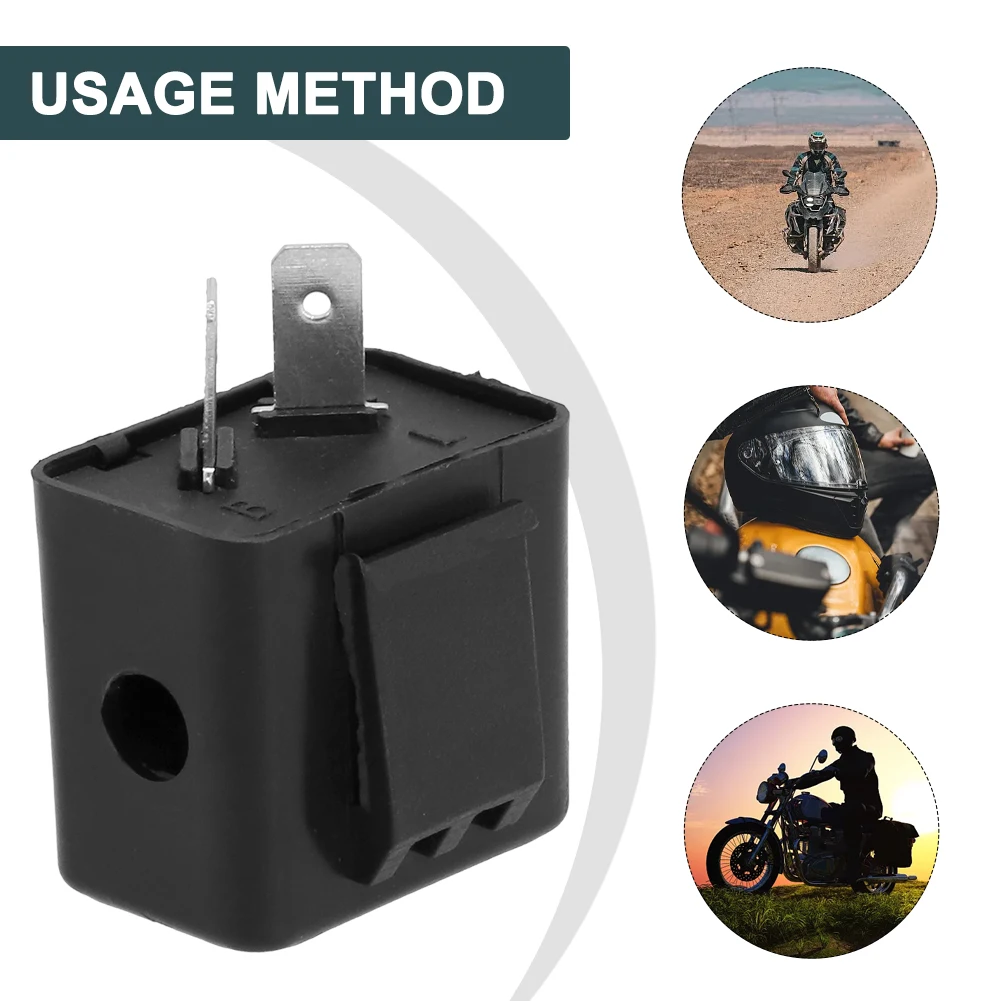 Motorcycle Flasher Relay 48V 2Pin Motorcycle Blinker Adjustable LED Flasher Relay Turn Signal Indicator For Electric Scooters