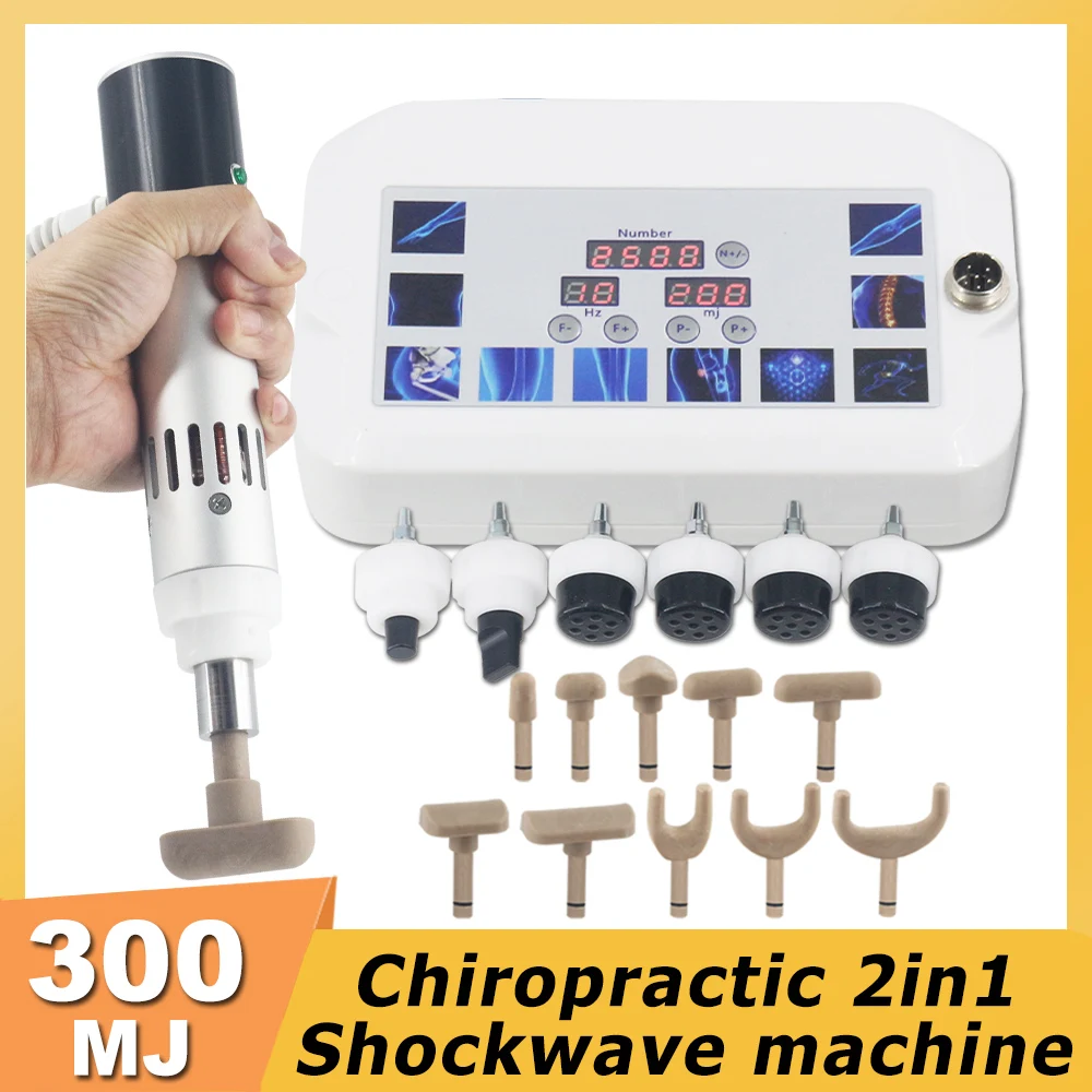 300mj Portable Shockwave Therapy Machine Muscle Massage Electric Chiropractic Correction Gun Relieve Spinal Pain Deep Massage