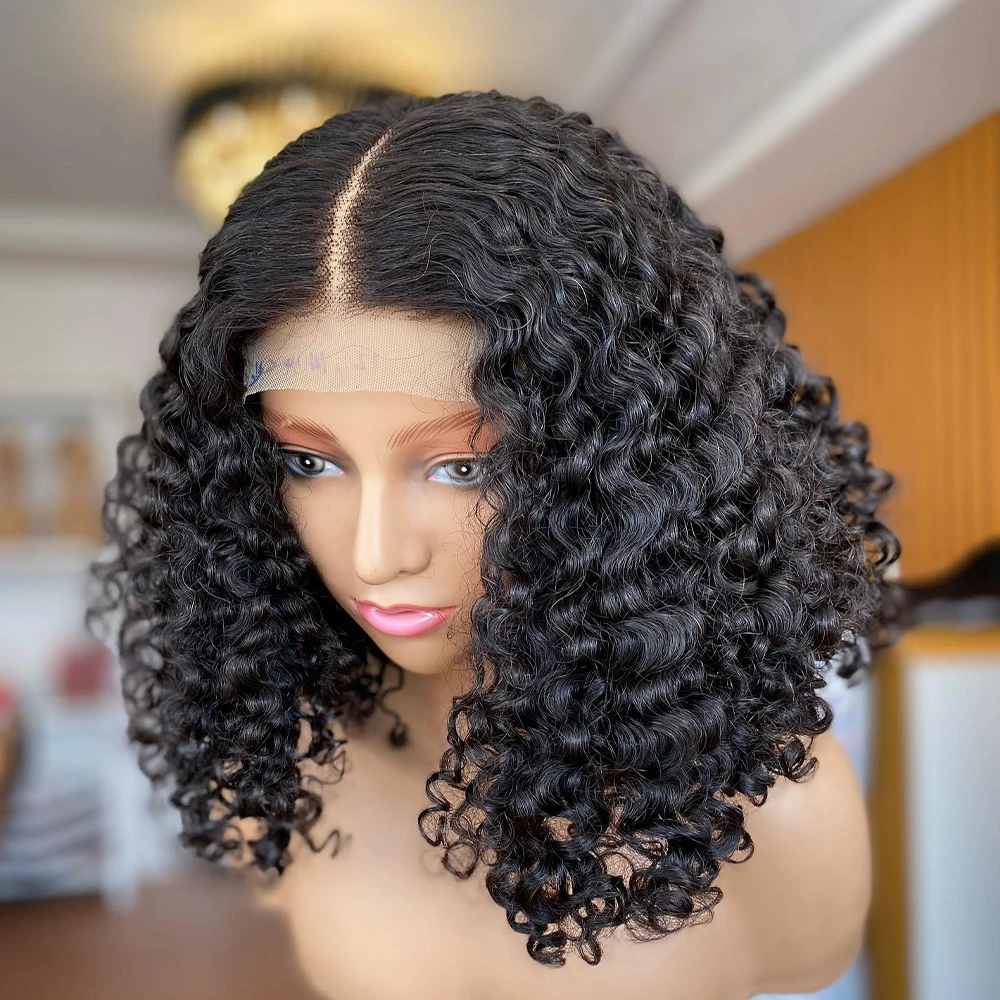 Parrucche ricci crespi 360 HD Trasparente Anteriore Del Merletto Dei Capelli Umani Acqua Onda Profonda Parrucche Dei Capelli Umani Al 100% Densità 400 18 Pollici Pre Pizzicate