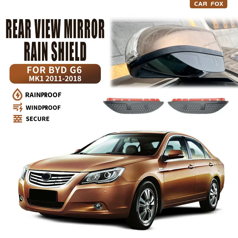 

2Pcs For BYD F6 G6 sirui 2008-2018 Car Rear View Mirror Rain Shield Protective Cover Sun Shade Car Styling Auto Accessories