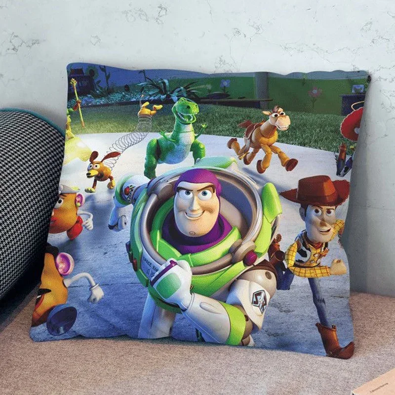 Disney Pillowcase Cushion Cover ToyStory Buzz Lightyear Throw Pillow Case For Sofa Car Cartoon Boy Girl Gift 40x40cm