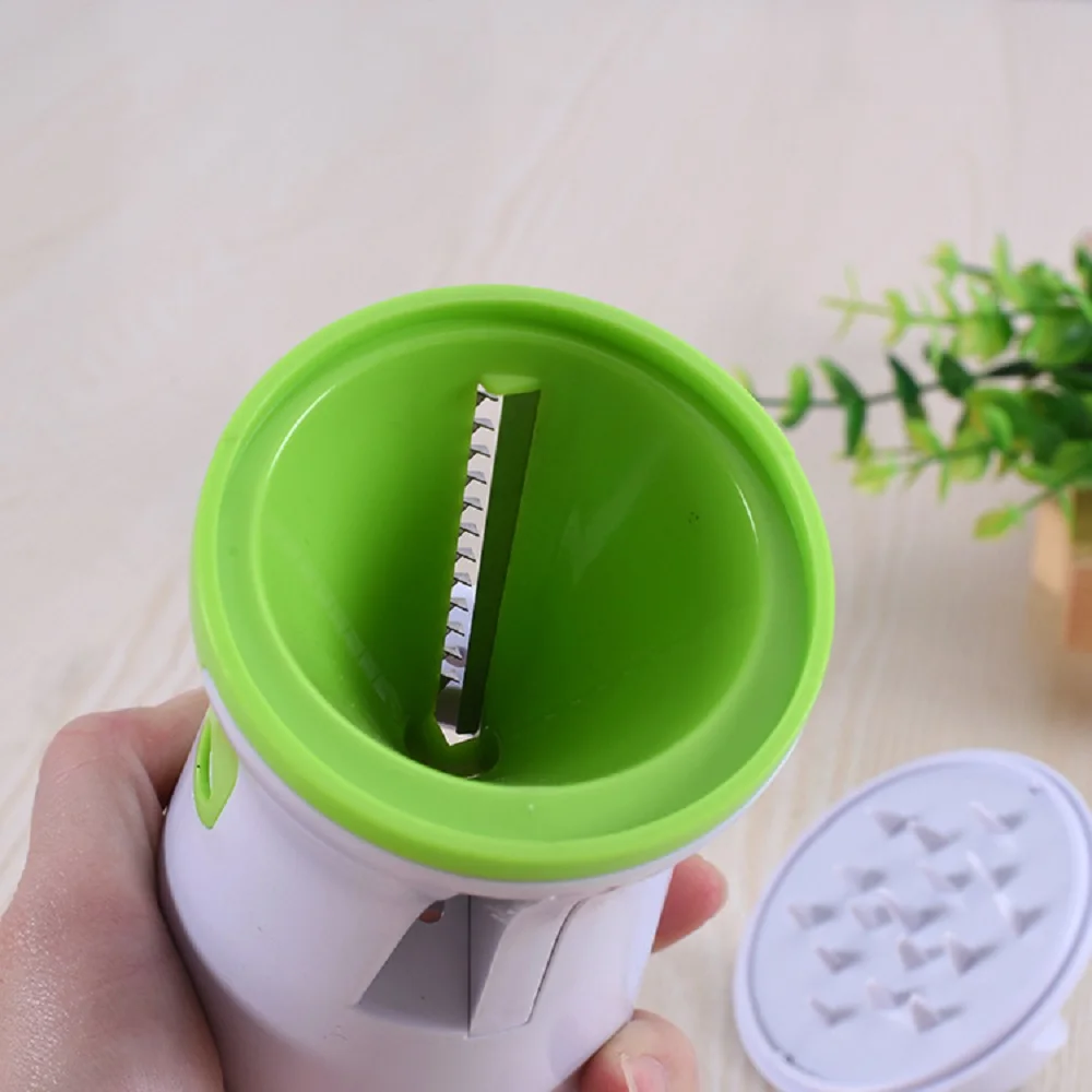 Ручная спиральная овощерезка редис, спираль для огурцов с 2 лезвиями, многофункциональная кухонная вращающаяся овощерезка, белая