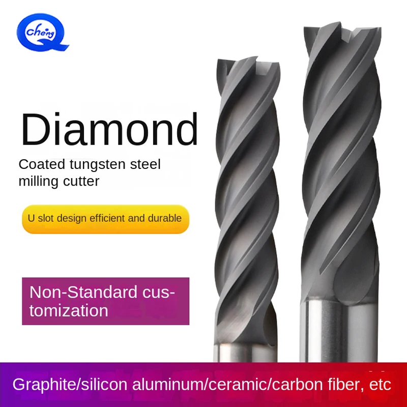 

Diamond Coated End Milling Cutter Graphite Milling Cutter Special for Carbon Fiber and Graphite Processing