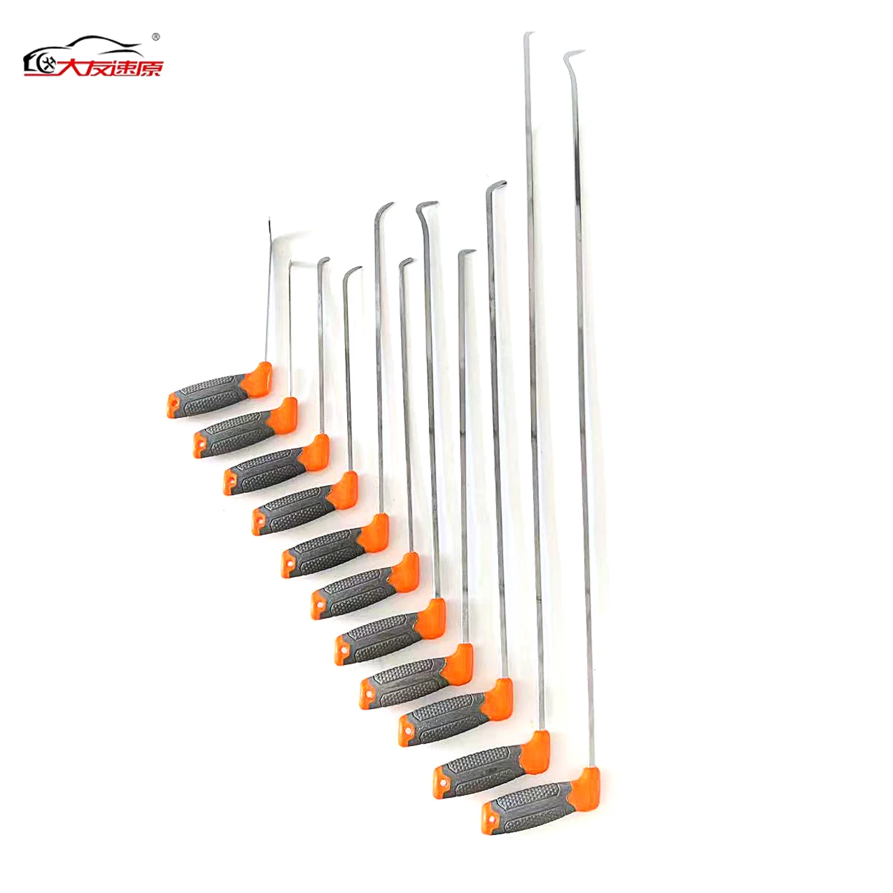 Экономичный и практичный высококачественный набор крючков для ремонта вмятин PDR без покраски, крючки для стержней, маленький плоский прямой инструмент, 11 шт.