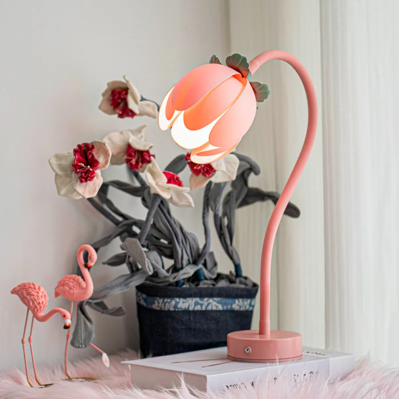 

Rechargeable LED Lotus Lamp Decorative Flower Desk Light 3 Colors Landscape Lighting for Bedroom Living Room Study Children Room