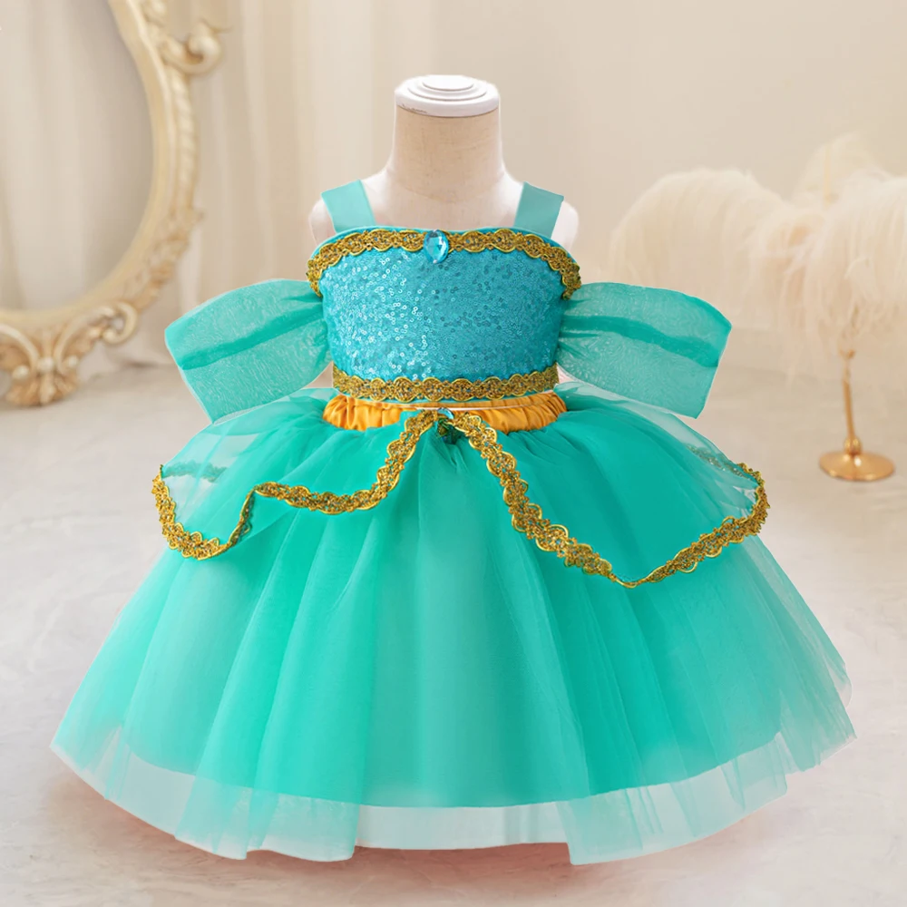 

Carnival Jasmine Princess Dress For Baby Girl Cosplay Costume 1st Birthday Party Dress Aladdin Magic Lamp Christmas Pageant Gown