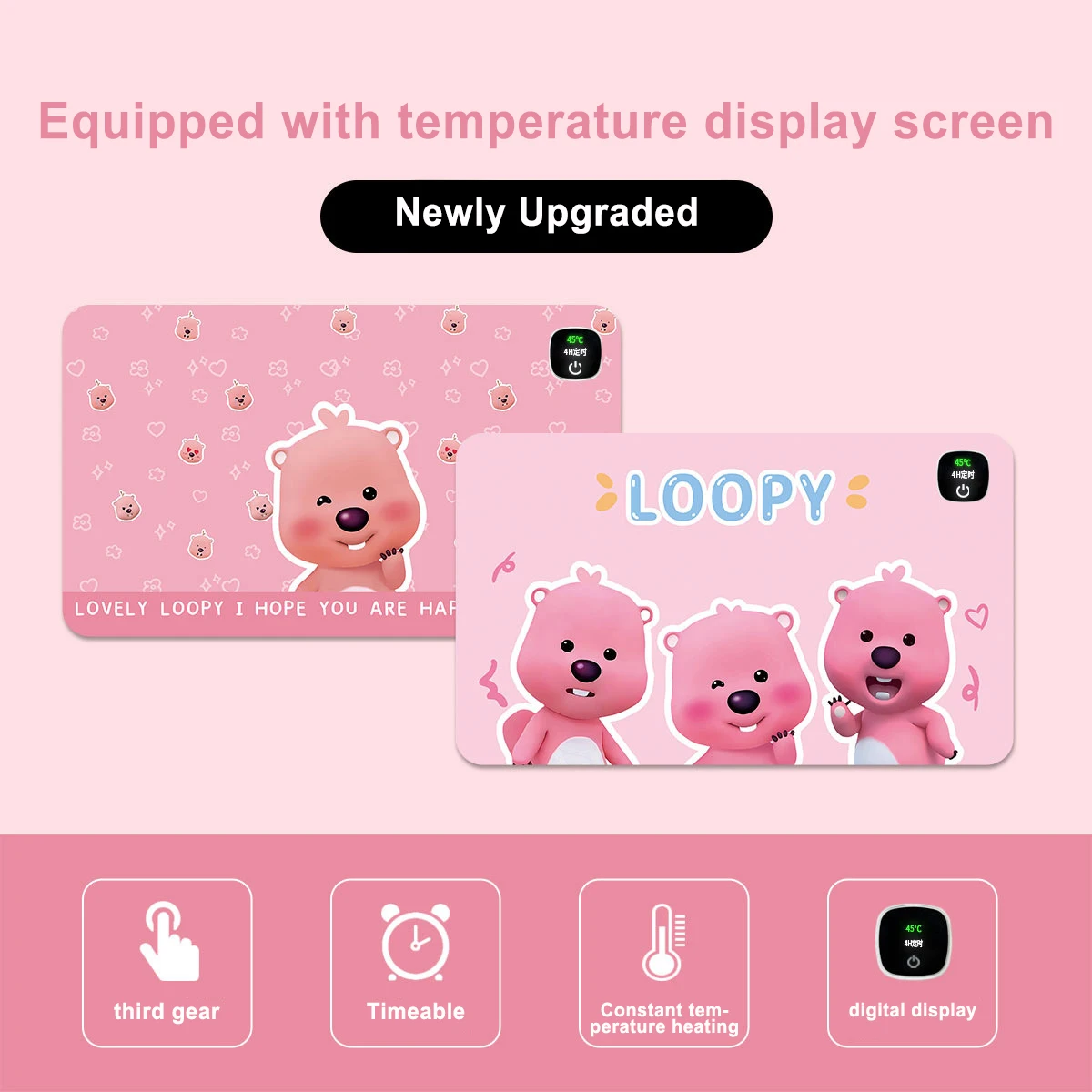 Kawaii Heating Large Mouse Pad Gamer Cartoon Animal Table Cute Ioopy Pattern Waterproof Mat Keyboard Pc Accessories For Girl Kid