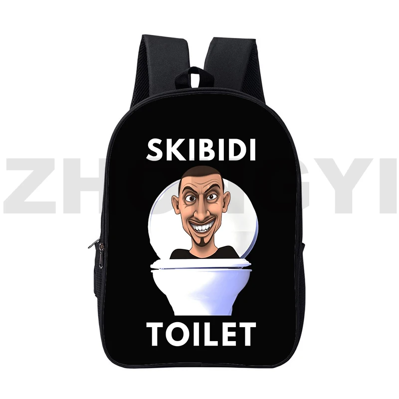 Sac à dos drôle d'école de toilette Skibidi, sac à dos pour ordinateur portable, sac à dos pour ordinateur portable, impression 3D Anime, sac à dos de toilette, étudiants du collège, 16 pouces