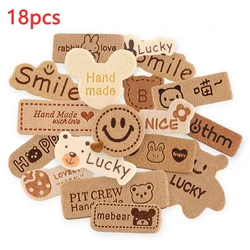 18 pezzi lotto cucire su toppe per abbigliamento giacca Mochila Cute Small Bear Anime Letters stampato Mini Kids Baby Pack Parche in tessuto fai da te