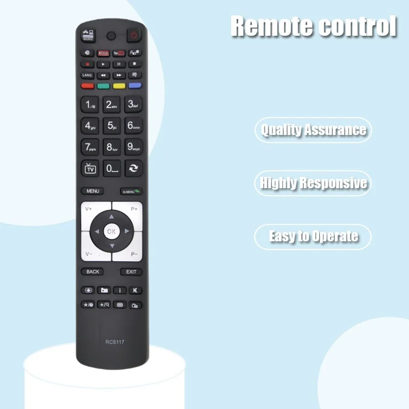 RC5117 Remote Control Compatible with Hitachi TV Models Telefunken Bush Sharp Finlux JVC RC5118 for 28HYT45U 32HYT46U 42HYT42U 4
