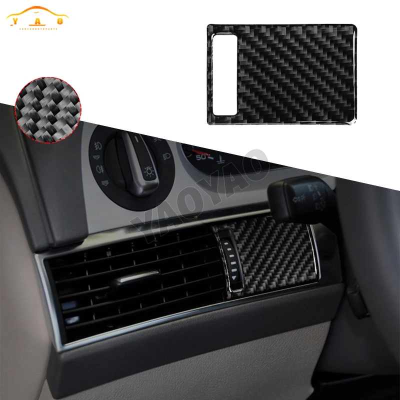 

For Audi A6 C6 2005-2011 2006 2009 Real Carbon Fiber Left Side Air Outlet Panel Trim Sticker Cover Auto Interior Accessories