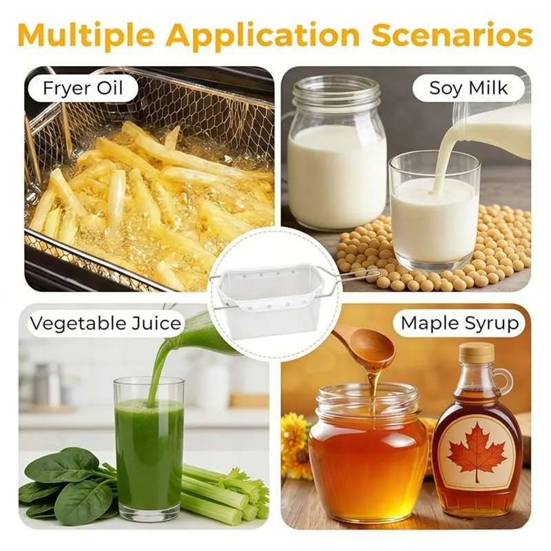 SYW-For Cooking Oil Strainer& Filter- Deep Fryer Oil Filter Bag And Frame, Extends Oil Life, Maintains Food Quality