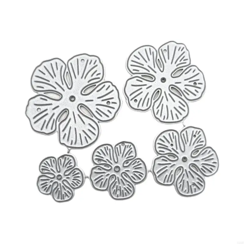 

J2HB 5Pcs/Set Flowers Petals 3D Embossing Metal Cutting Dies Stencil DIY Scrapbooking Album Paper Greeting Card Template Mold