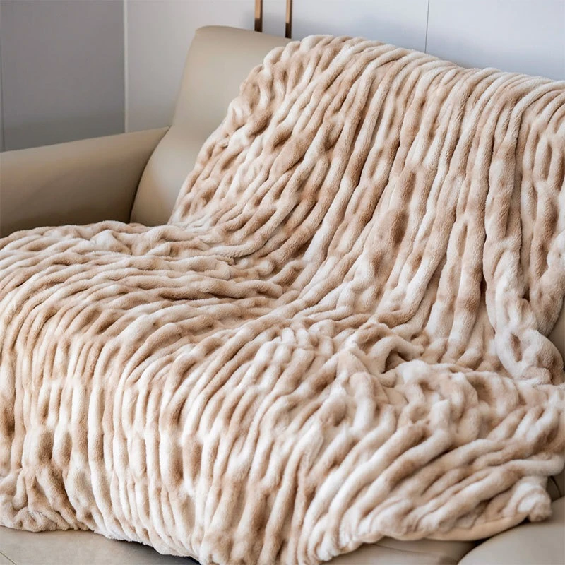Tie Dye Imitation Rabbit Blanket Suitable for All Seasons Sofa Blanket Cover Soft Comfortable Nap Blanket Skin-friendly