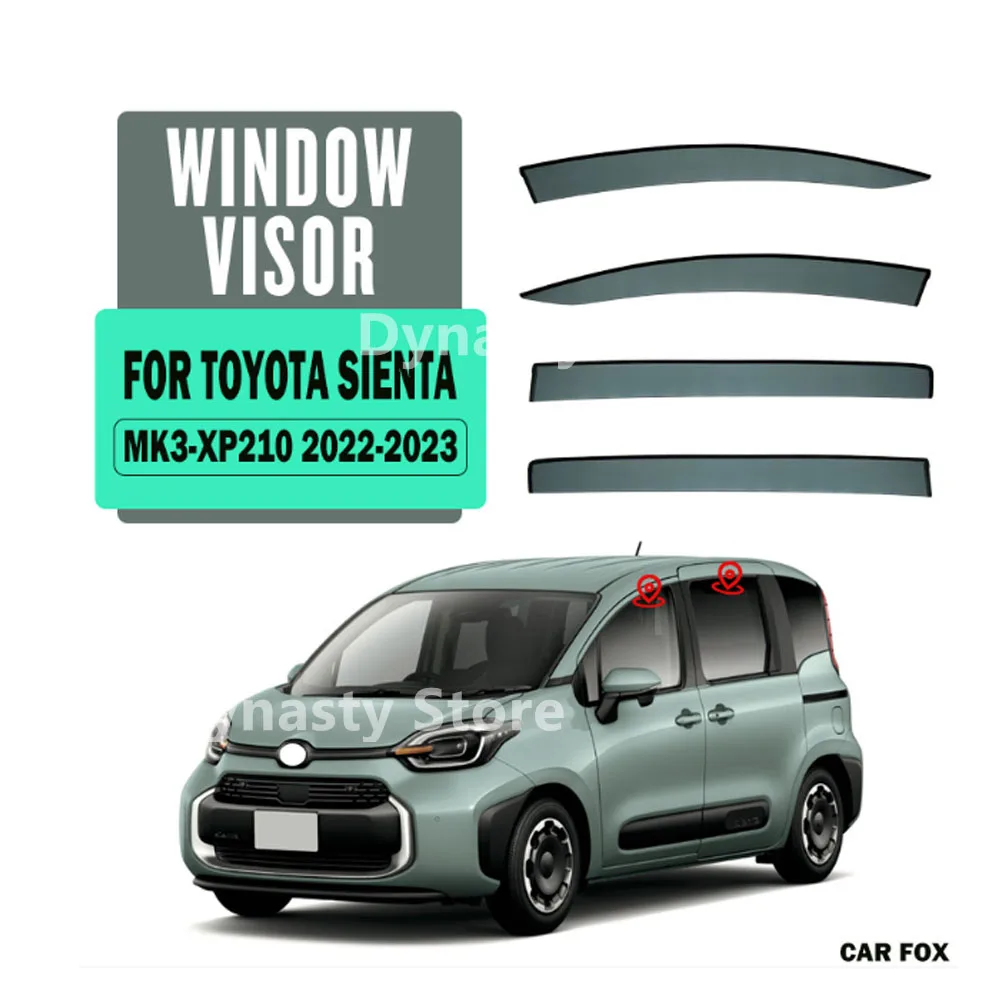 Car Window Visor Waterproof Protect Sunny Rainy Shelter Auto External Accessory For TOYOTA SIENTA XP170