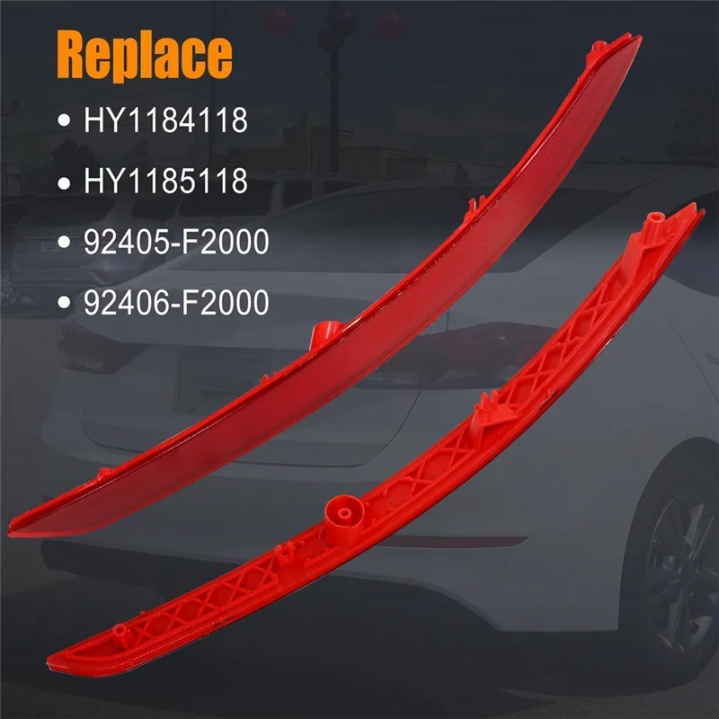 

AT92-Rear Bumper Reflector For Hyundai Elantra 2017 2018 Replace 92405-F2000 92406-F2000