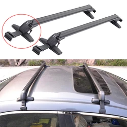 1 Pair Universal Vehicle Car Roof Mounting Rack Rail Bar Black Aluminum Luggage Carrier with Lock Top Car Rack