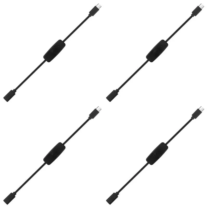 4pack X((Power Switch USB Type C with Indicator Light Male to Female USB-C Extension Cable Switch for 4B 2 Pcs)