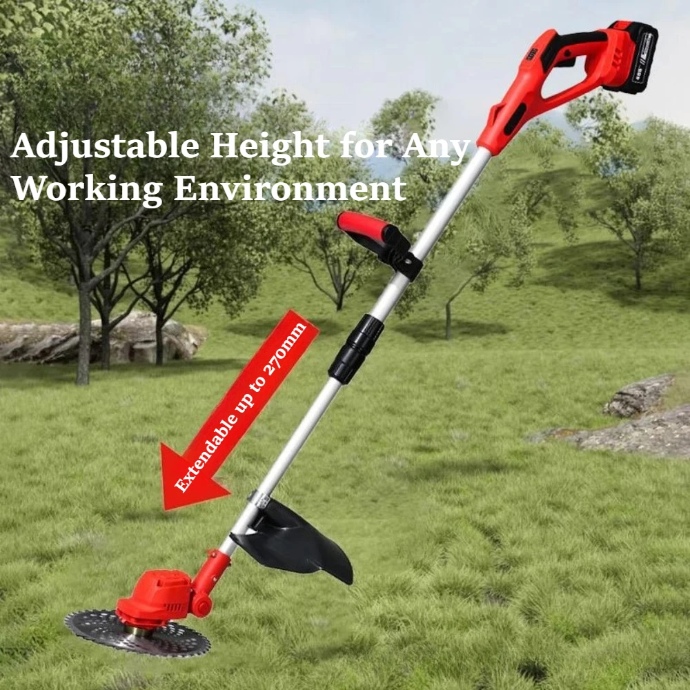 Handheld Electric Grass Trimmer Lithium Battery High Power Cordless Lawn Mower Weed Cutter for Garden Yard