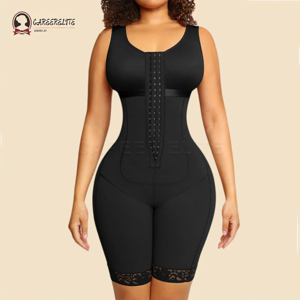 Fajas Combianas Seamless Compression Shapewear Bodysuit with Bra Waist Trainer Tummy Control for Liposuction Surgery Recovery