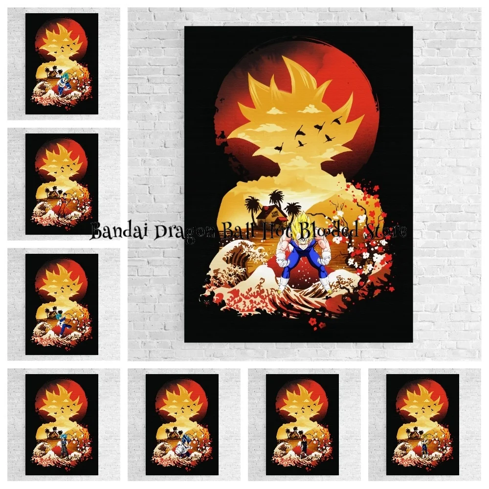 High Quality Canvas Painting Hot-blooded Anime Dragon Ball Super Saiyan Vegeta Decorative Painting Poster Picture Home Decor