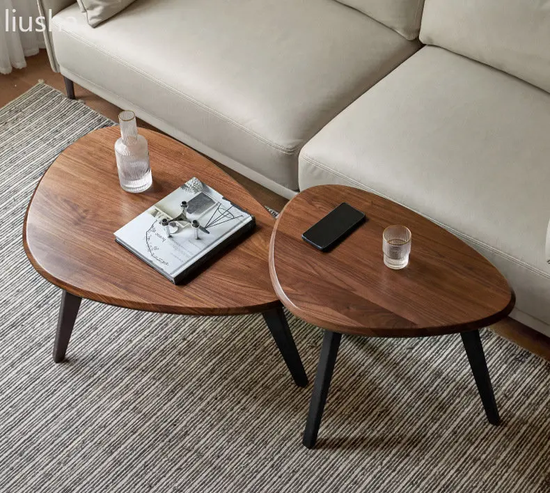 

modern simple special-shaped small coffee table, living room home sofa next to several high and low combination side table