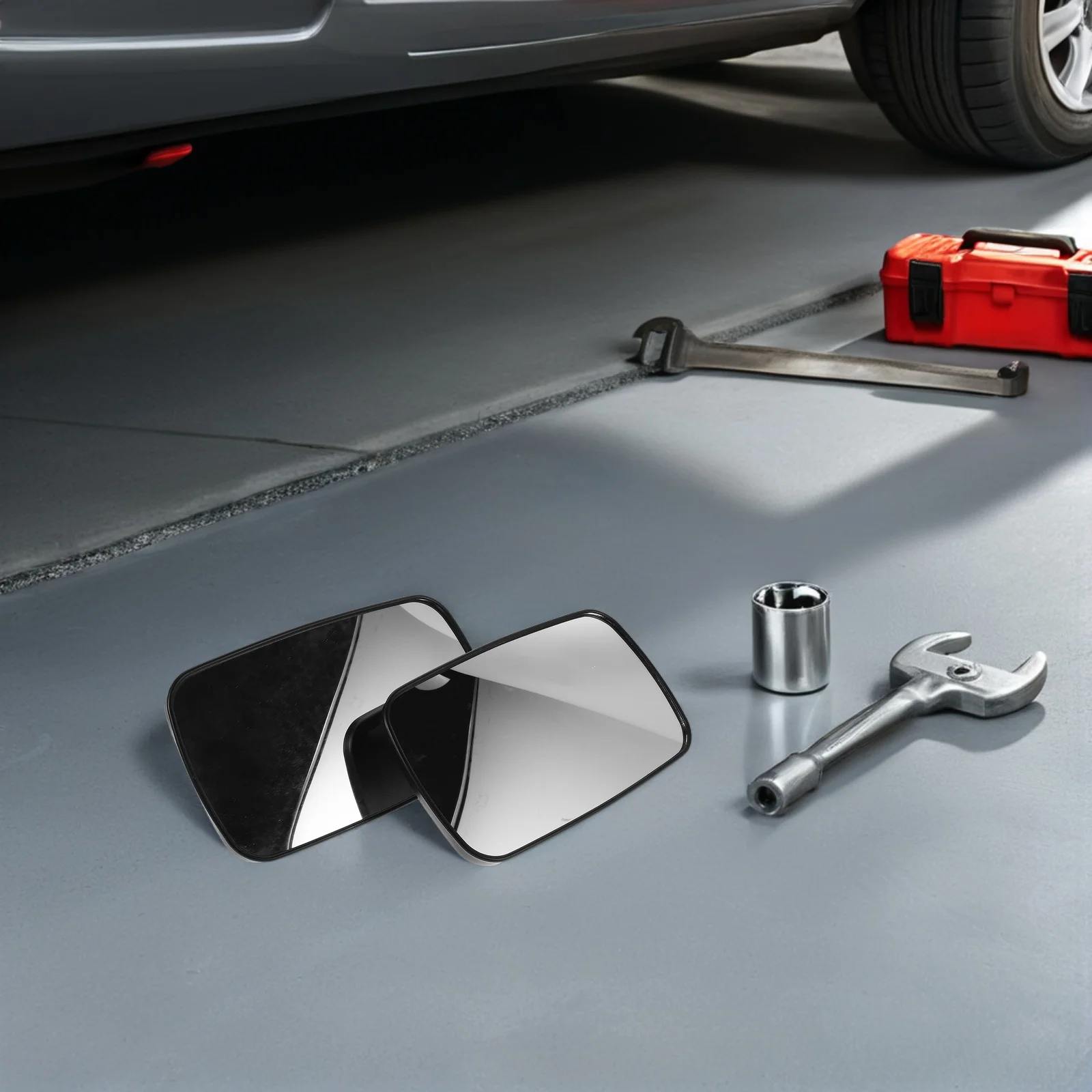 

2Pcs Forklift Rearview Mirror Universal Wide-Angle Safety Black for Trucks Trailers Tractors Fog-Resistant Impact-Resistant