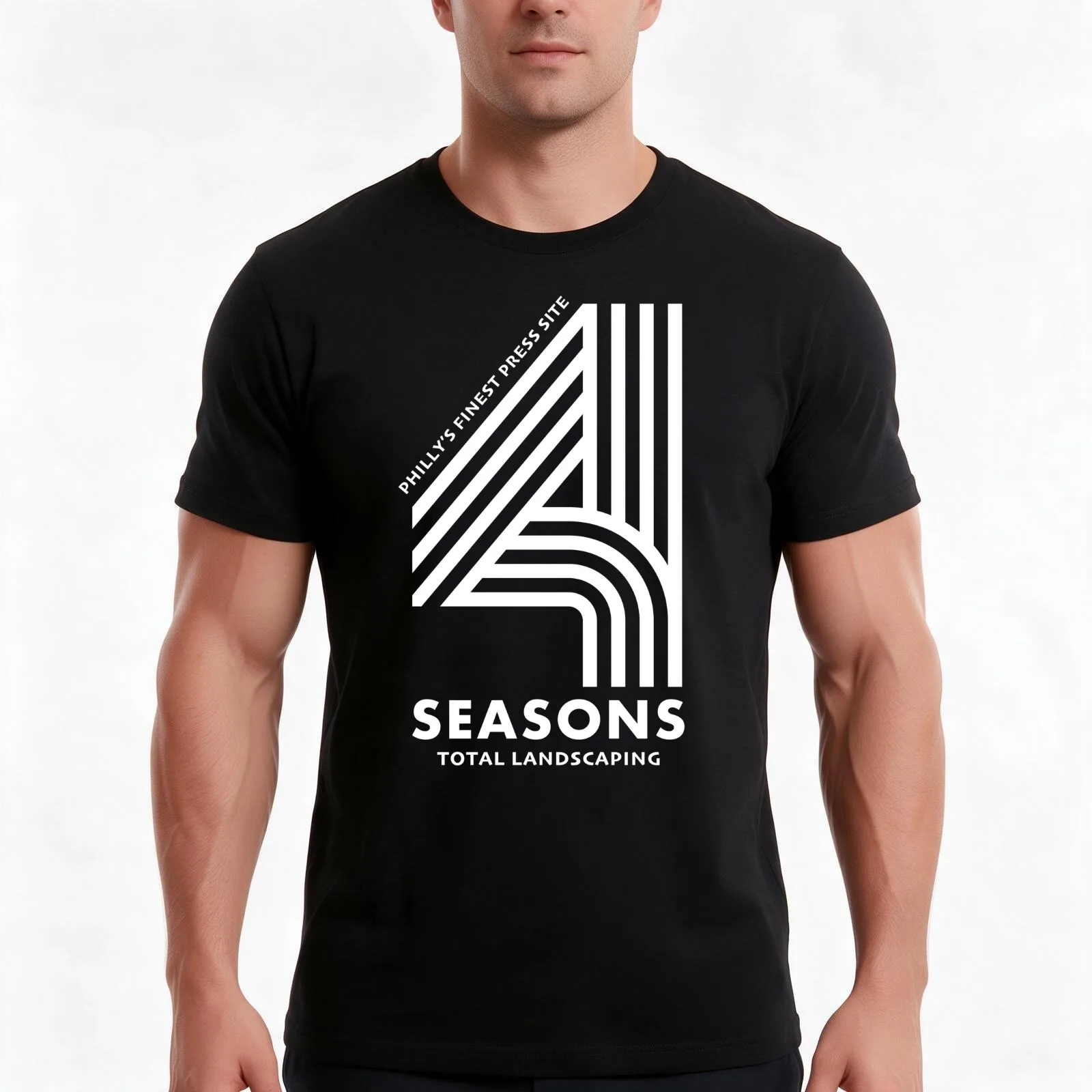 Four Seasons Total Landscaping - Philly's Finest Press Site T-Shirt, Summer Casual Cotton Tee, Oversized Streetwear Tops