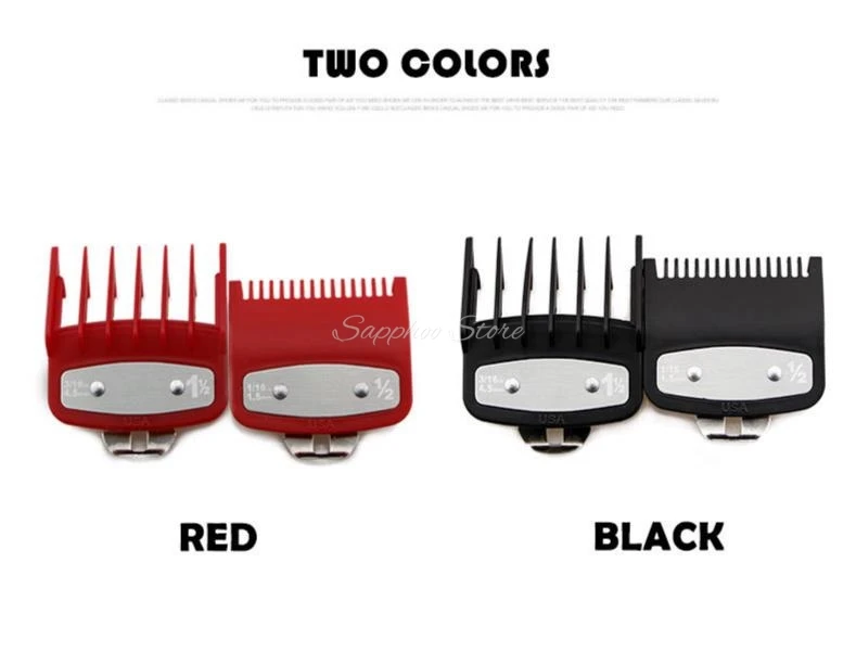 2/3/4 stücke Für Wahl Universal Haar Clipper Grenze Kamm Schwarz Transparent Rot Guide Trimmer Wachen Befestigung 1,5mm 3mm 4,5mm 6mm – Detail 13