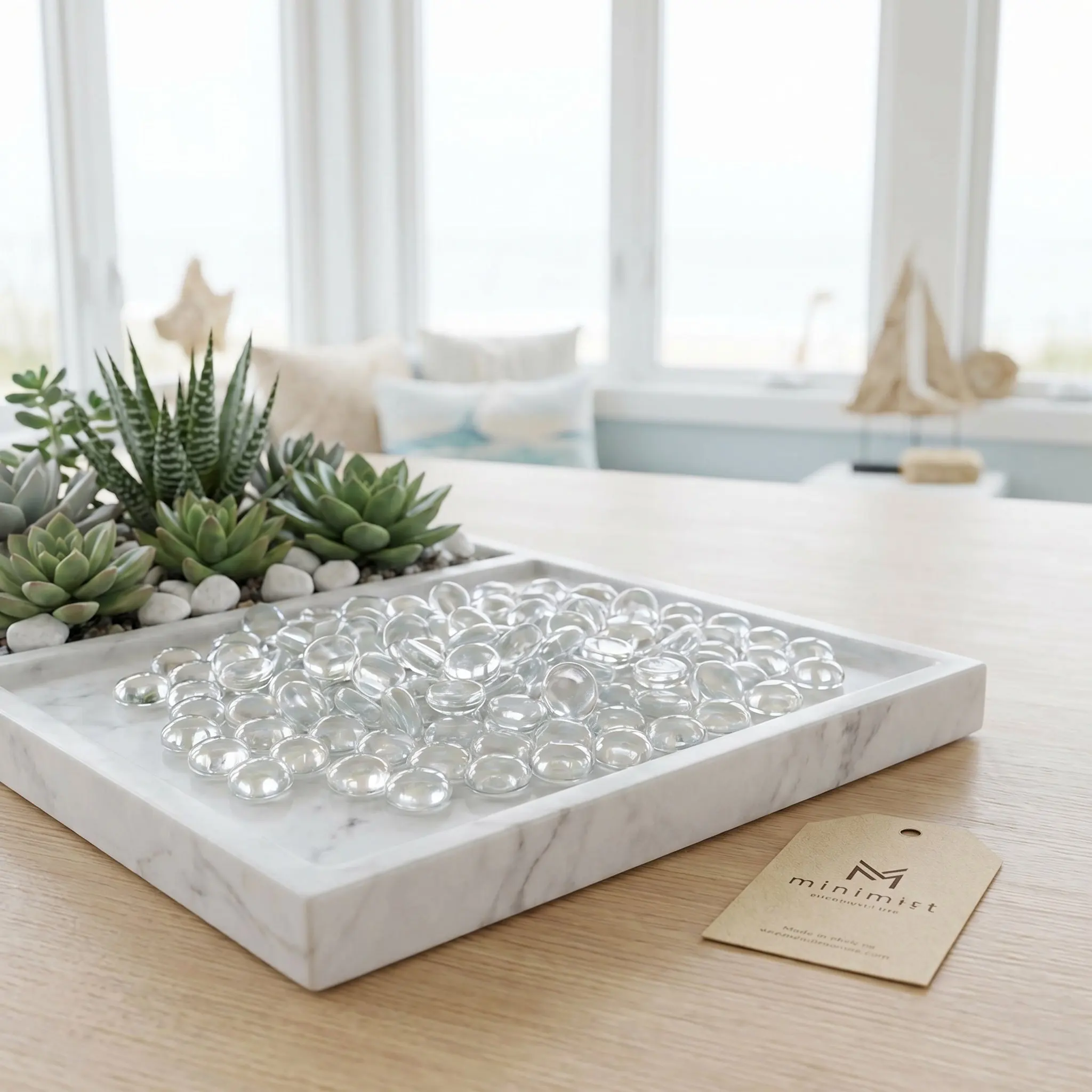 

4Lb Flat Clear Glass Pebbles 17-19Mm for Vases Planters Aquariums Terrariums Crafts Fountains Garden Decorative Stones