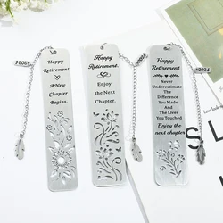 Stainless Steel Hollow Flower Retirement Bookmark for Retired Teacher Grandparents Gift Reading Page Mark Bookmark Stationery