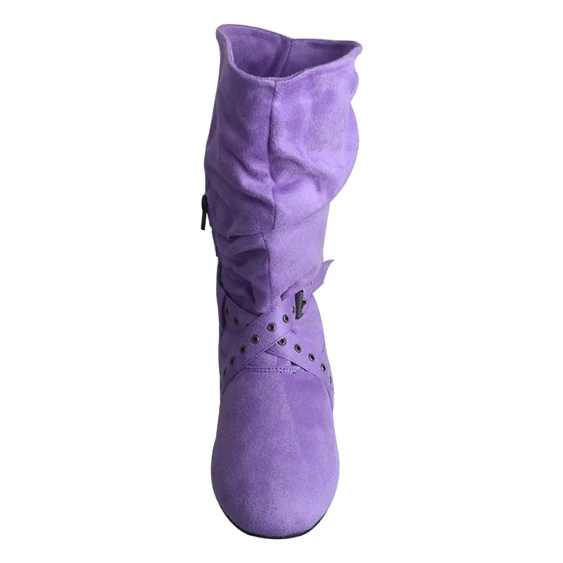 Venus lure Customized Heel Warm up Boots Dance Shoes Violet Ballroom Dancing Shoes Suede Sole