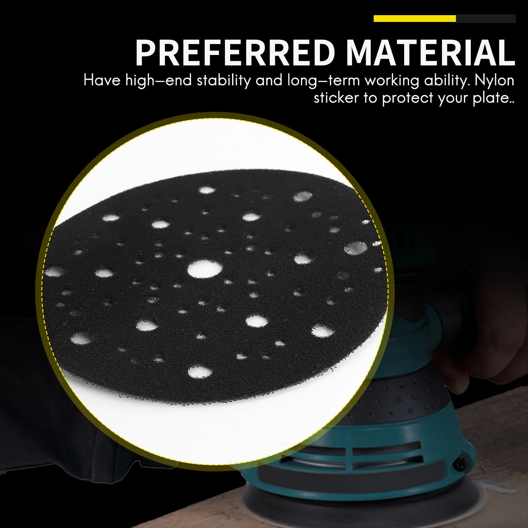 5 Pcs Protective Pad Ø 150Mm 67 Holes To Protect Your Sanding Pad Self-Adhesive Nylon, Protective Pad