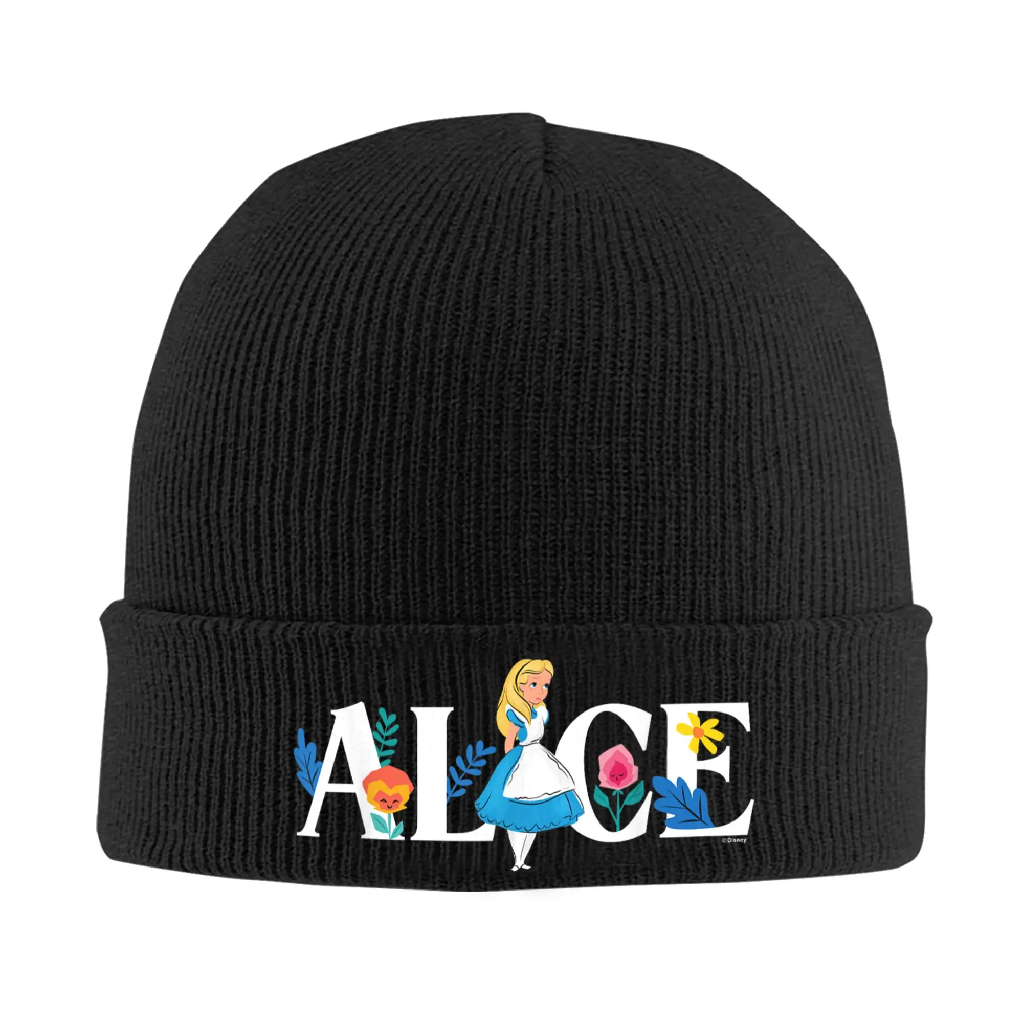 Alice In Wonderland Floral Alice Beanie Hats  Knit Hat Men Women Street Y2K Warm Soft Caps Autumn Kpop Design Bonnet Hats