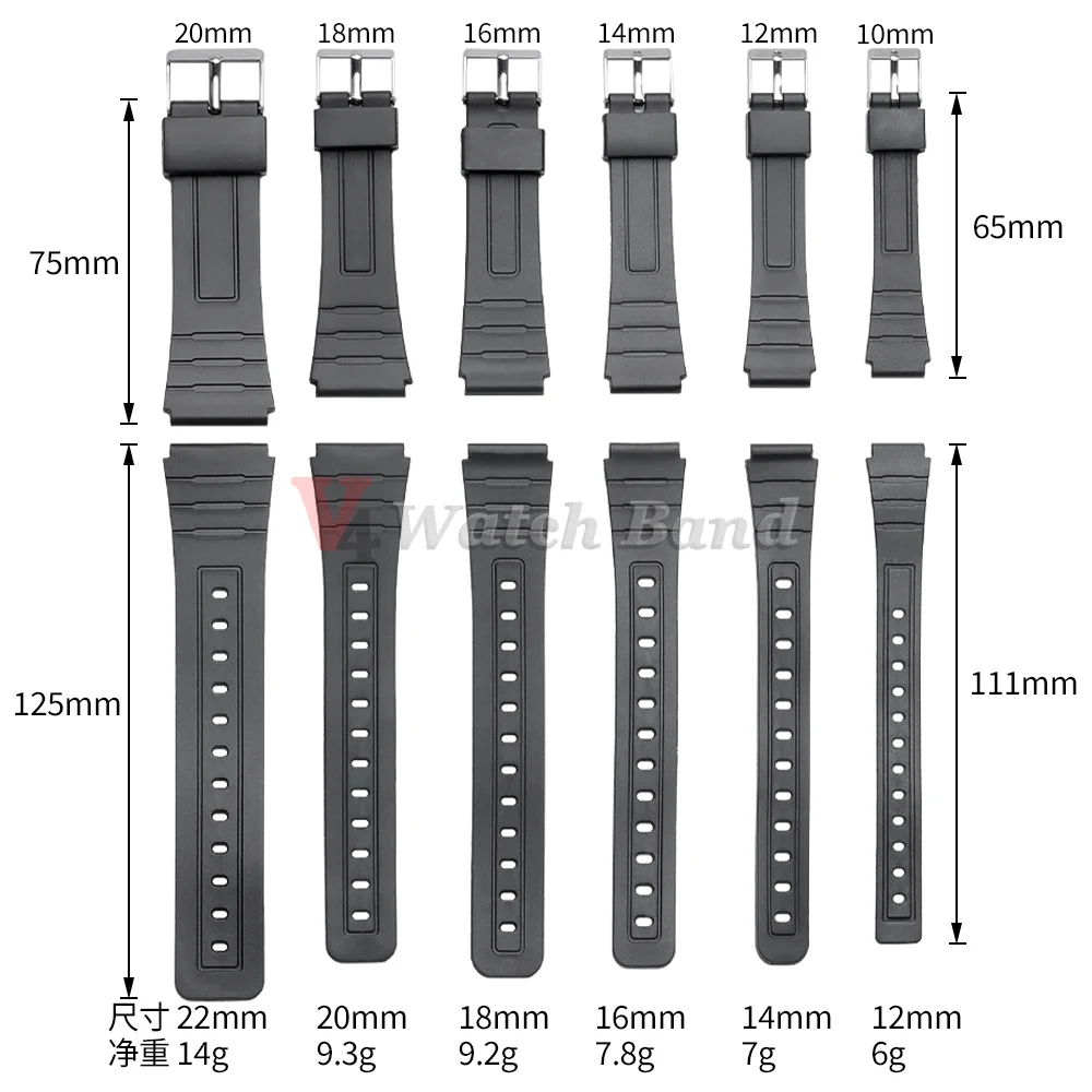 Silicone Watch Strap 18mm for Casio F91W F84 W800H SGW400 F105/108 A158/168 AE1200/1300 Band Resin Bracelet 12/14/16/18/20/22mm view 6