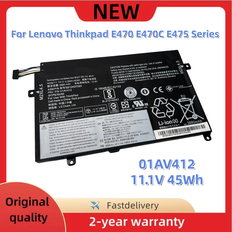 New 01AV411 01AV412 Laptop Battery For Lenovo Thinkpad E470 E470C E475 TP00083A Series SB10K97568 SB10K97569 SB10K97570 01AV413