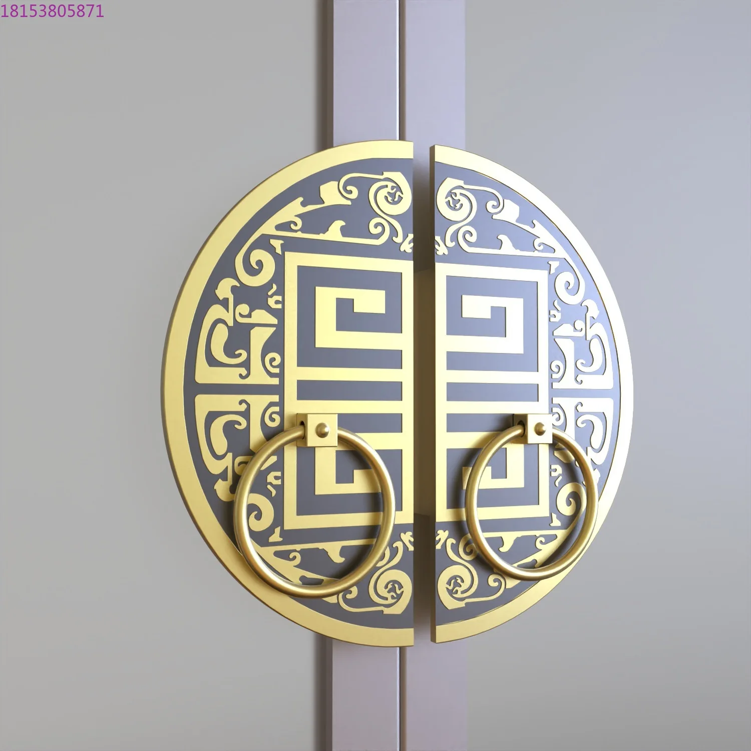 

Новый полукруглый бронзовый роскошный отель с гравировкой алюминиевой пластины в китайском стиле с большой ручкой