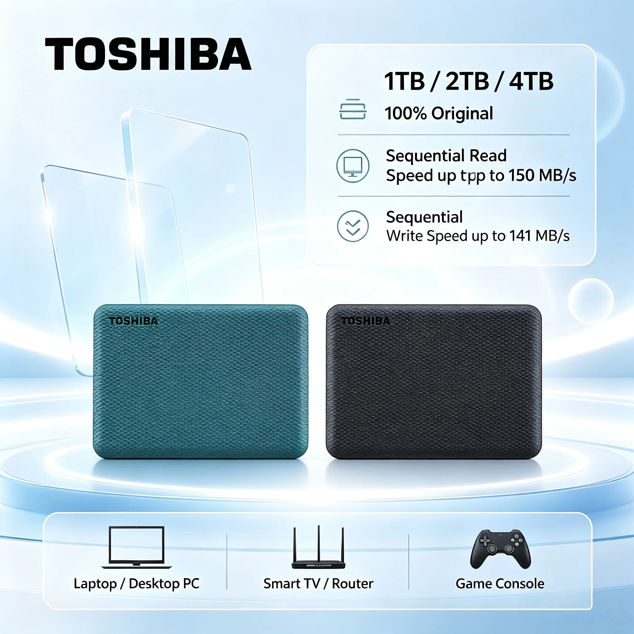 Toshiba Canvio V10 1TB 2TB 4TB USB 30 25 Inch External HDD Portable Hard Drive for Laptop Computer Storage Max System Use