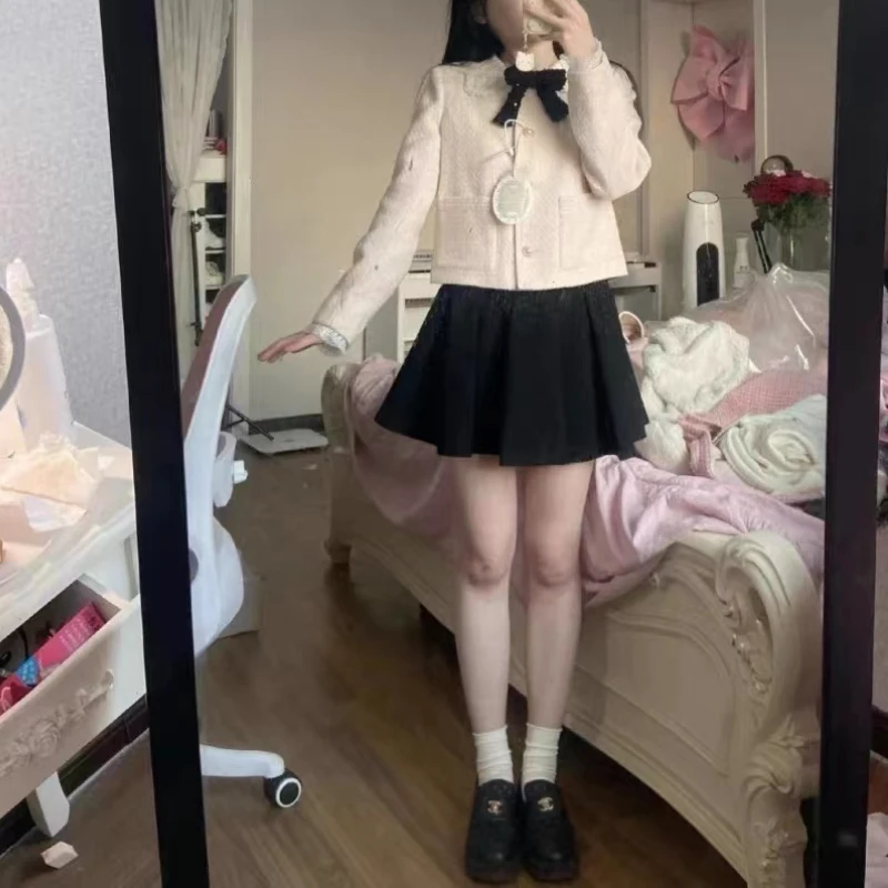 

Плиссированные юбки, женская летняя одежда для школьниц Y2k, мини-милые однотонные базовые тонкие Faldas Mujer, винтажные стильные женские юбки