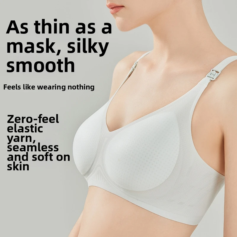 Seamless Maternity Nursing Bra Breathable Thin Lightweight Comfort Daily Wear Wirefree Push Up Bra