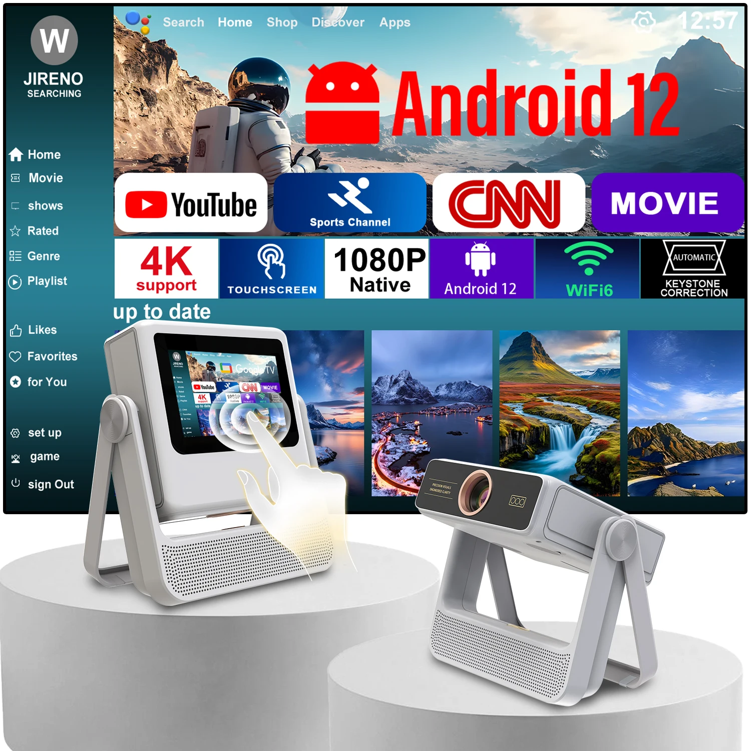 

Multi Interface Hockey Projector 7in Touch Android12 System Suitable For Living Room And Workspace