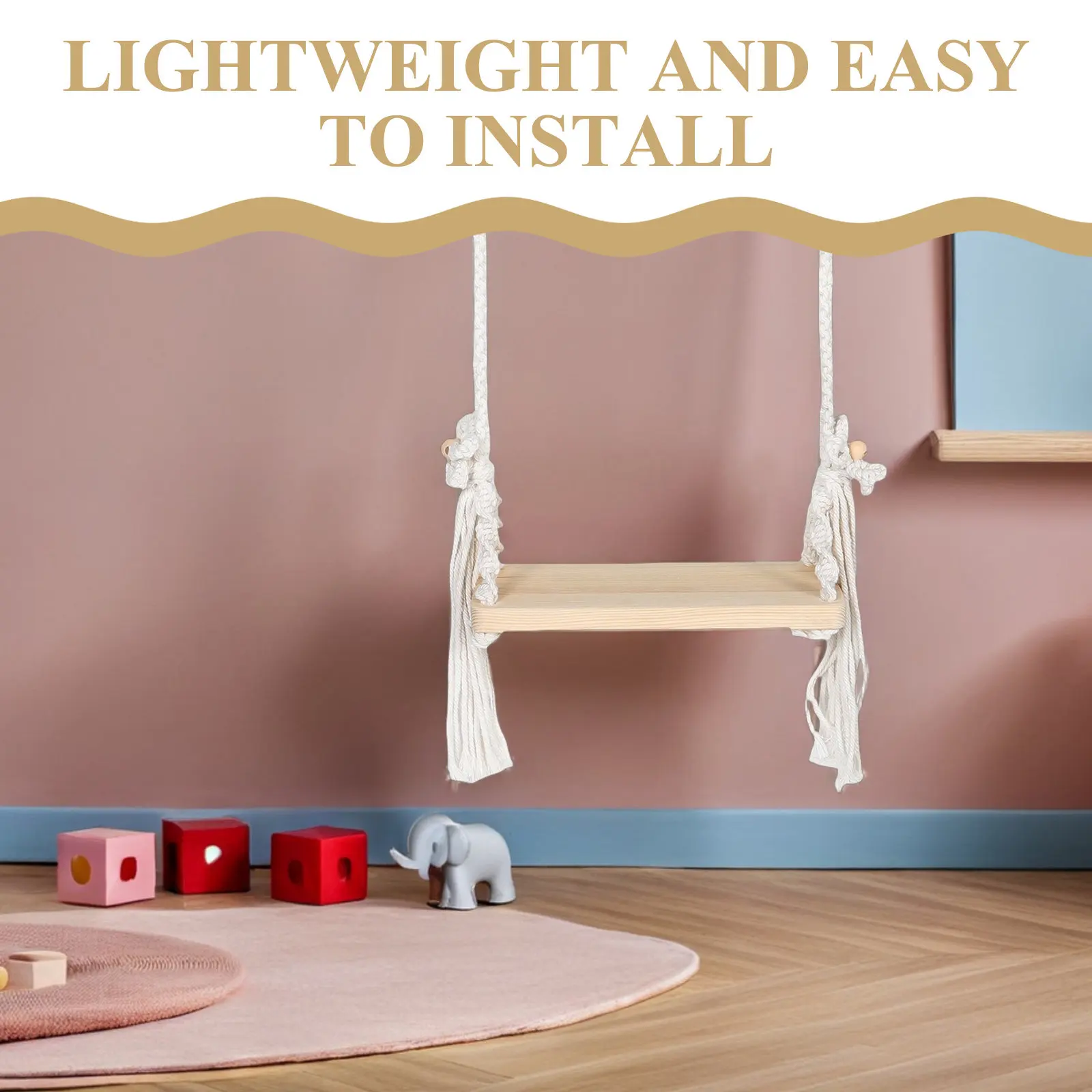 Newborn Photography Swing Wooden Baby Photo Prop Seat Indoor Outdoor Infant Photoshoot Accessory Newborn Swing Photo Prop view 3