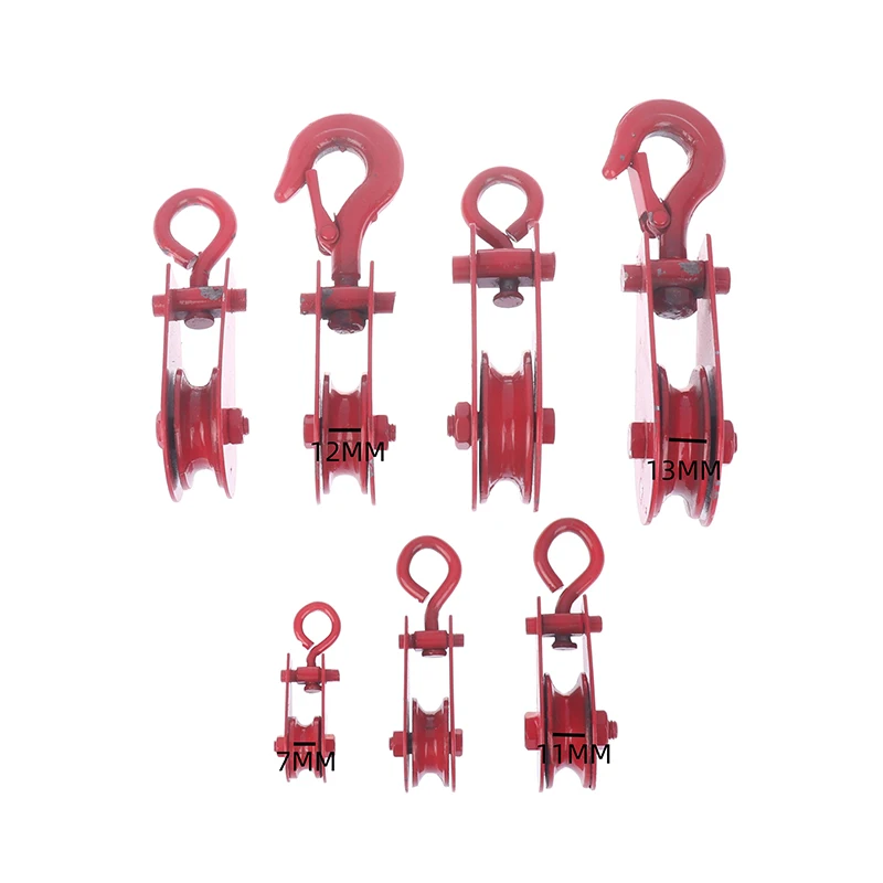 1PC Suspension Hook Suspension Ring Rolling Pulley 0.05T/0.1T/0.2T/0.3T/0.4T Fixed Pulley Wheel Round Ring Dynamic Pulley Set