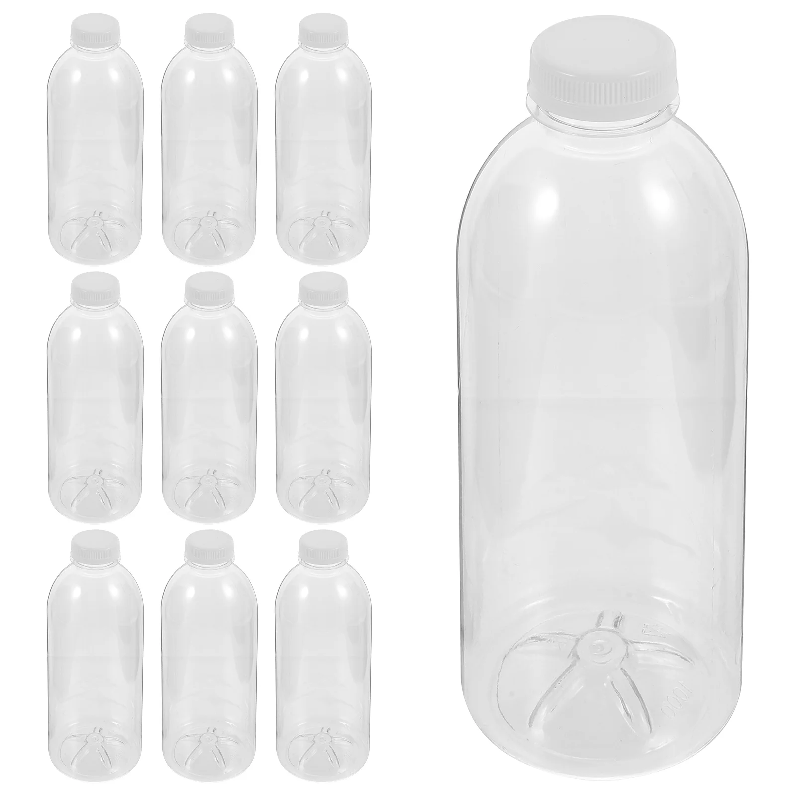 

10 Pcs Sealed Bottle Juice Bottles with Lids Small for Liquids Bottled Plastic Milk The Pet Reusable