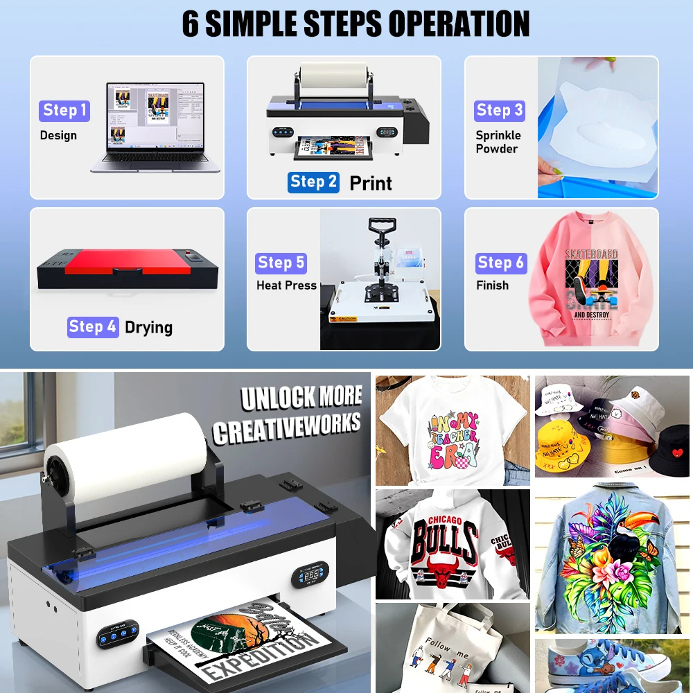 A3 DTF Printer imprimante dtf A3 Heat Transfer Print Directly Transfer Film DTF Printer For T-Shirt Fabric t shirt print machine