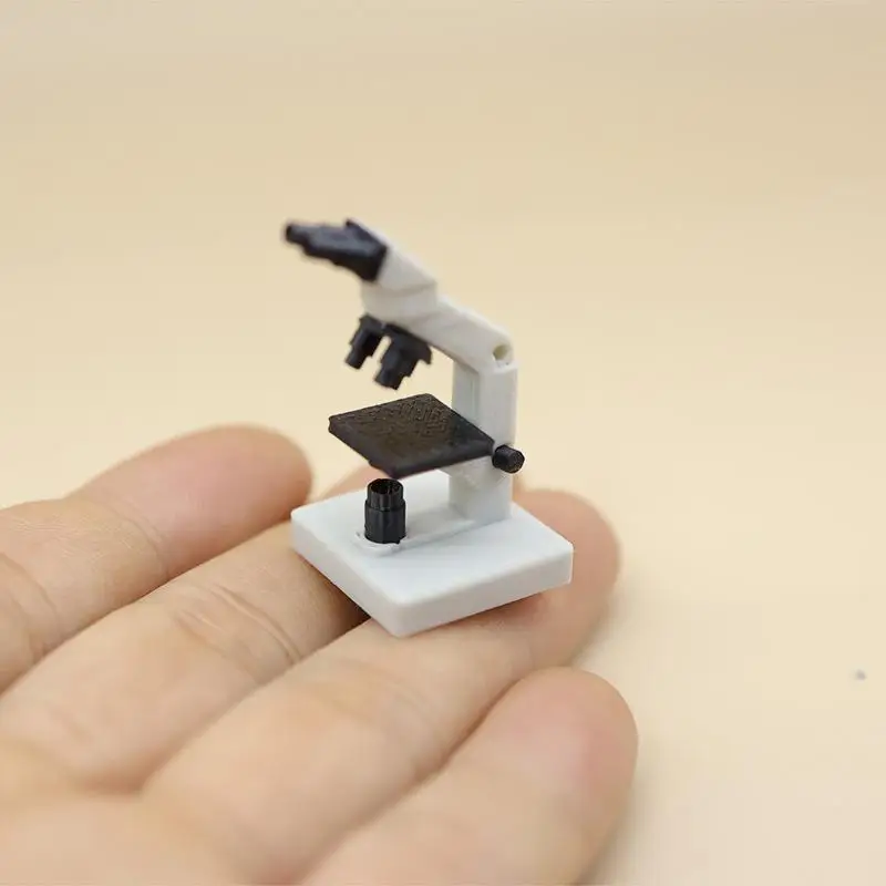 Mini Microscope Model Fine Workmanship Non-Toxic Material 1:12 Scale Decor for Dollhouse Kids Pretend Science Play