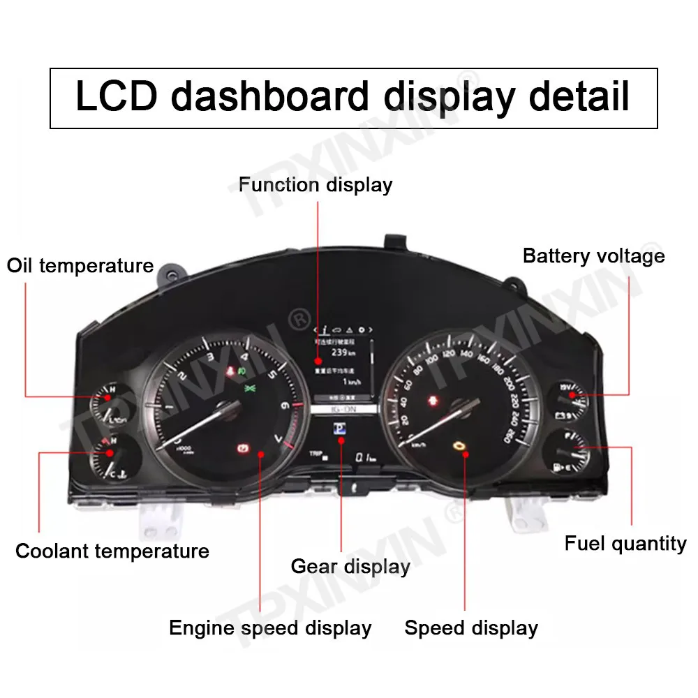 For Toyota Land Cruiser 200 LC200 2008~2020 Instrument Display Speed Meter LCD Cluster Car Radio Multimedia Player GPS Navi