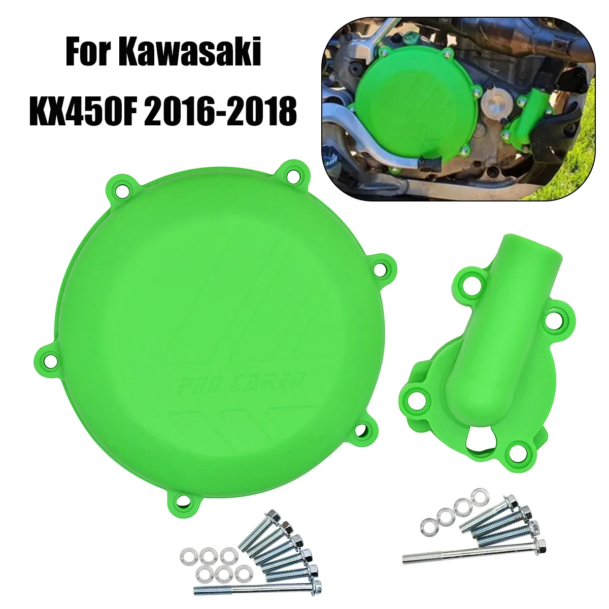 

Motorcycle Clutch Guard Cover Water Pump Protector For Kawasaki KX 450F KX450F Dirt Bike Universal Parts 2016 2017 2018