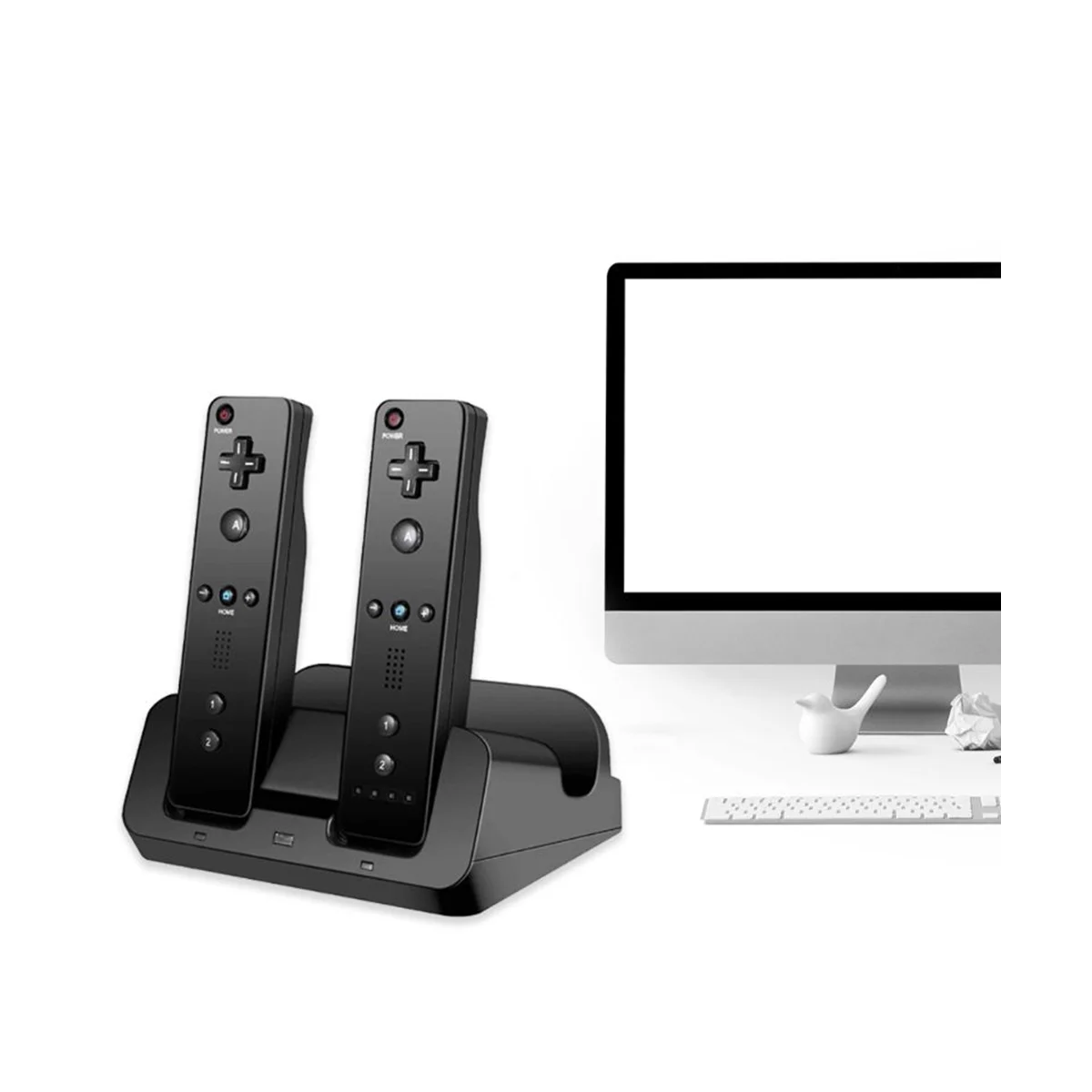 Wii U 게임패드용 스마트 충전 스테이션 도크 스탠드 충전기, 원격 컨트롤러 A9LC (흰색)