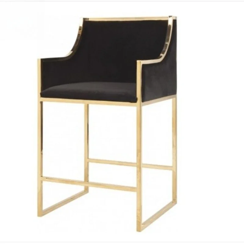 

American light luxury personalized stainless steel b ar ch air/so ft decoration desi gn/vil la/model ro om